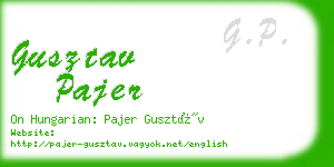 gusztav pajer business card